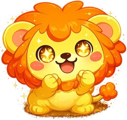 Lavi the lion, excited